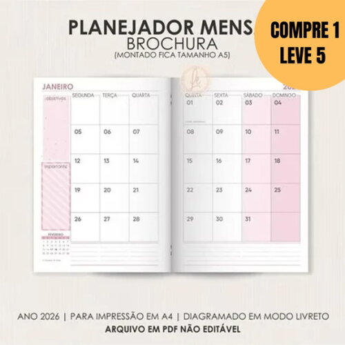 Arquivo Digital Planejador Mensal Brochura -5440