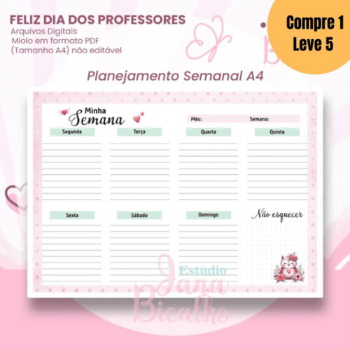 Arquivo Digital Planejamento Semanal A4 Professores -5084