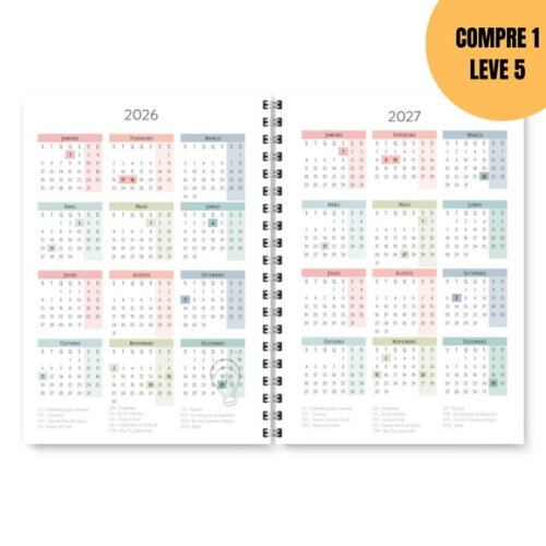 Arquivo Digital Planner Cores 2026 -5836