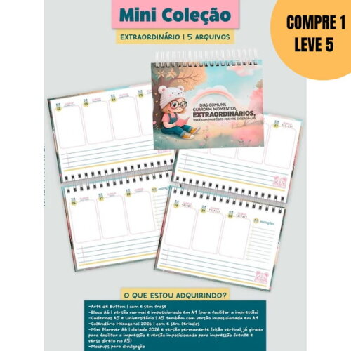 Arquivo Digital Planner Mini Coleção Extraordinário -4658