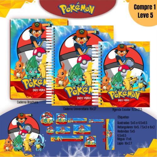 Arquivo Digital Pokemon Kit Escolar 2025 -1091
