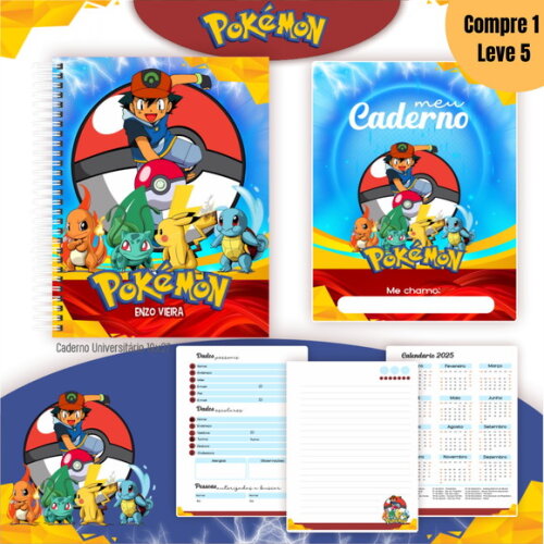 Arquivo Digital Pokemon Kit Escolar 2025 -1091