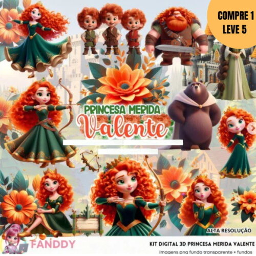 Arquivo Digital Princesa Merida Valente Kit Digital -3005