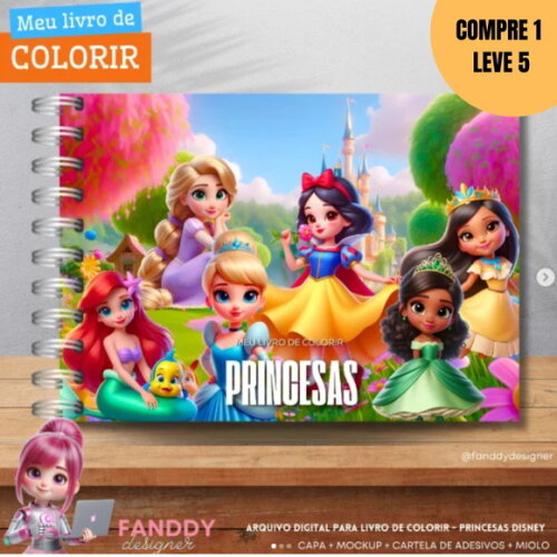 Arquivo Digital Princesas Disney Livro de Colorir -2294