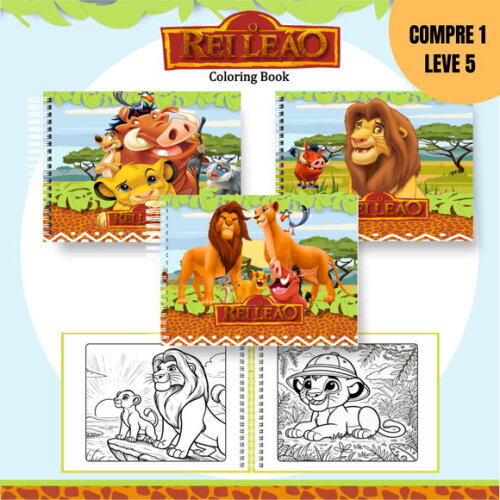 Arquivo Digital Rei Leão Livro de Colorir -1877