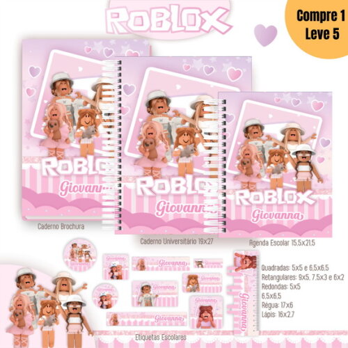 Arquivo Digital Roblox Menina Kit Escolar 2025 -1051