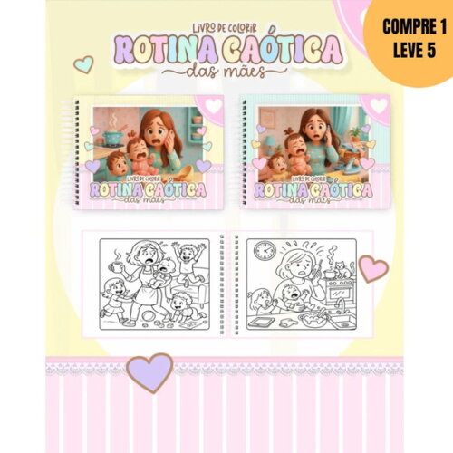 Arquivo Digital Rotina Caótica Livros de Colorir -3976