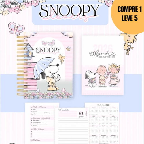 Arquivo Digital Snoopy Agendas Planners 2026 -5626