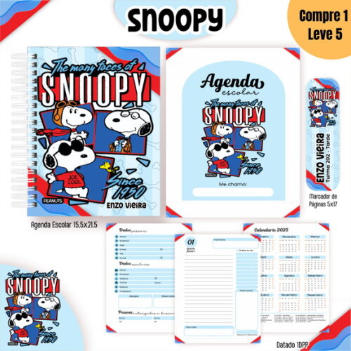 Arquivo Digital Snoopy Kit Escolar 2025 -987