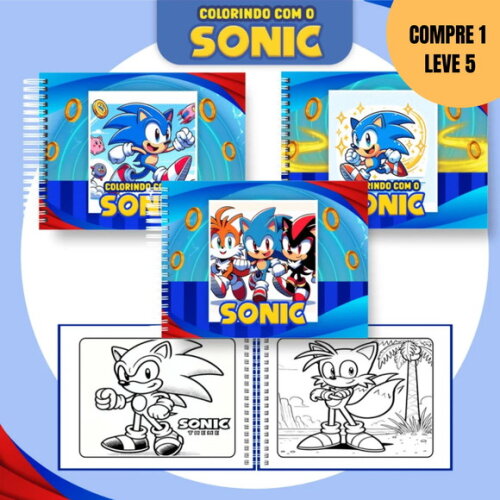 Arquivo Digital Sonic Livro de Colorir -1754
