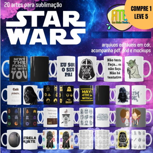 Arquivo Digital Star Wars Artes Canecas -3741
