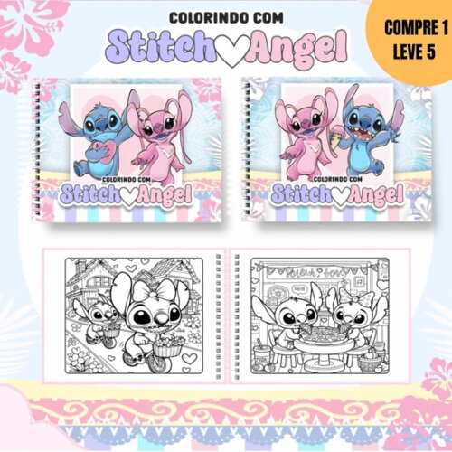 Arquivo Digital Stitch e Angel Livros de Colorir -3152