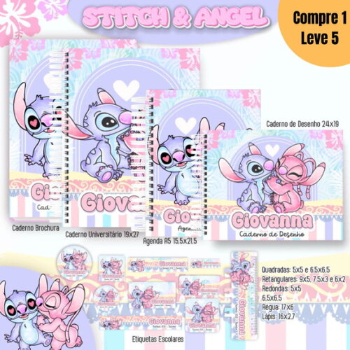 Arquivo Digital Stitch e Angel Kit Escolar 2025 -1386