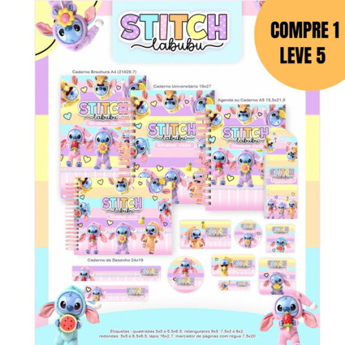 Arquivo Digital Stitch Labubu Escolar -5443