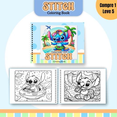 Arquivo Digital Stitch Menino Livro de Colorir -1243