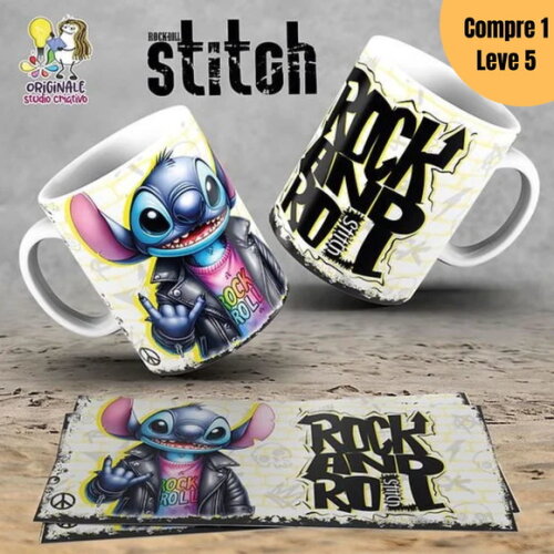 Arquivo Digital Stitch Rock & Roll Sublimação -1377