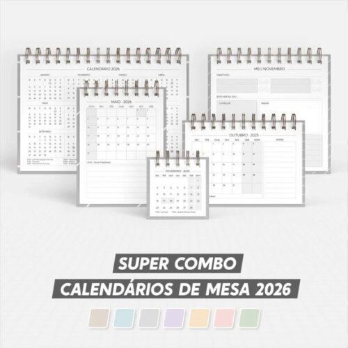 Arquivo Digital Super Combo de Calendário de Mesa 2026 -5005