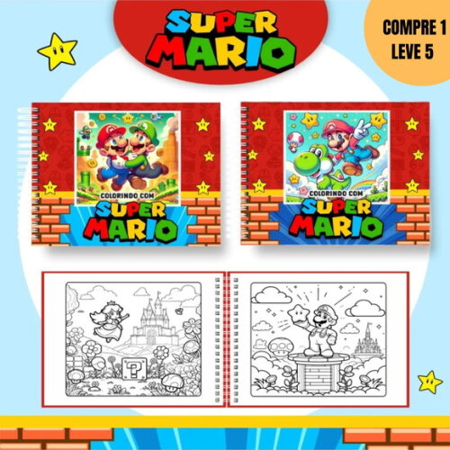 Arquivo Digital Super Mario Livros de Colorir -3117