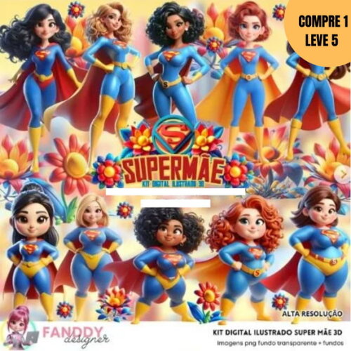 Arquivo Digital Super Mãe Dia das Mães Kit Digital -3014