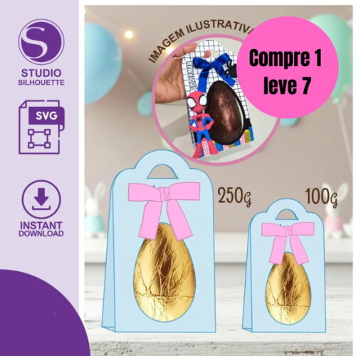 Arquivo Digital Suporte Ovo de Páscoa Molde + Mockup -6448