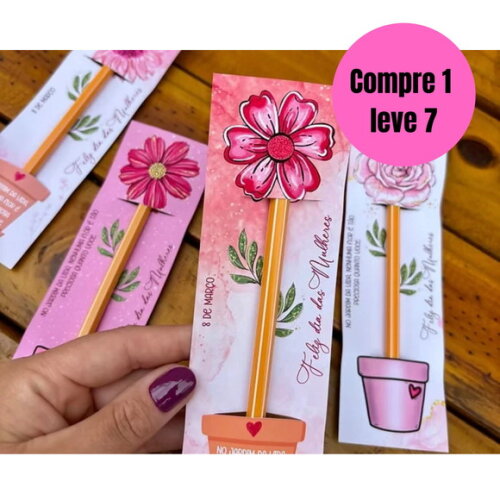 Arquivo Digital Tag para Lápis Flor 4 Modelos -6412