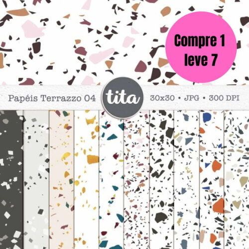 Arquivo Digital Terrazzo Combo Papéis -6479