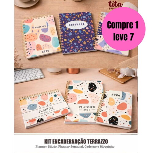 Arquivo Digital Terrazzo Kit Encadernação -6478