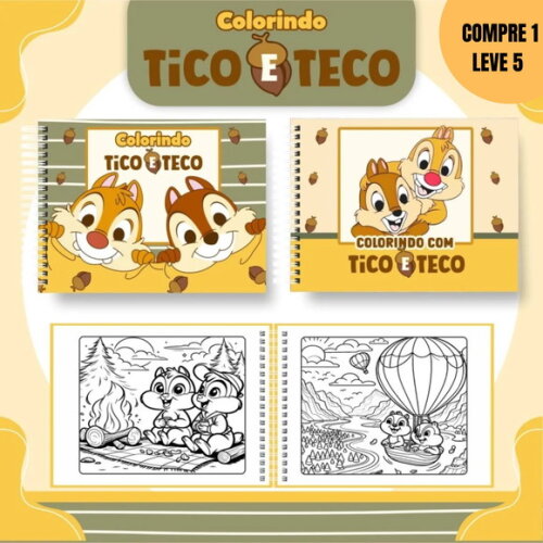 Arquivo Digital Tico e Teco Livros de Colorir -3156