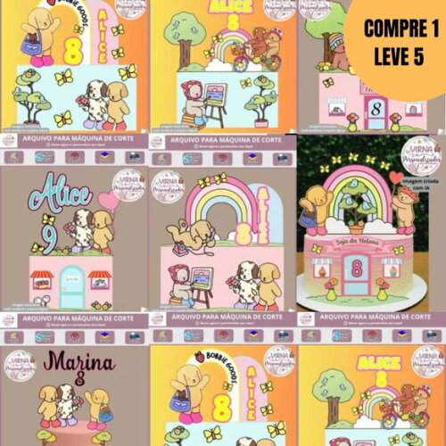 Arquivo Digital Topos de Bolo Bobbie Goods -4662