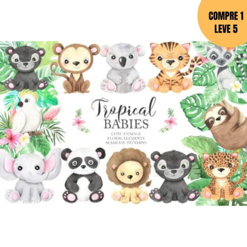 Arquivo Digital Tropical Animais Kit Digital -4202