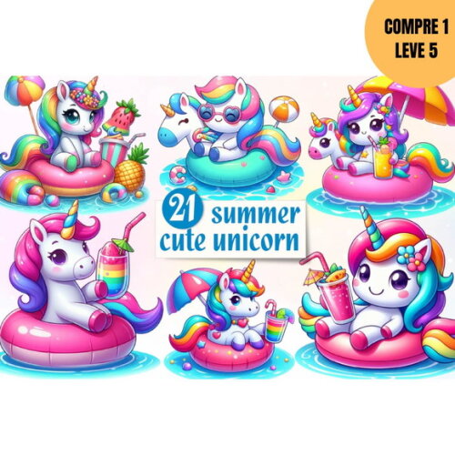 Arquivo Digital Unicórnio Cute Kit Digital -4004