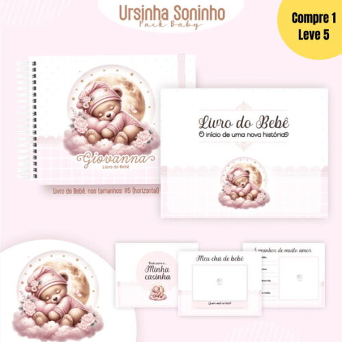 Arquivo Digital Ursinha Clean Soninho Livro do Bebê - 371