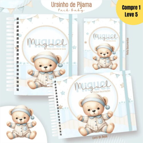 Arquivo Digital Ursinho de Pijama Livro do Bebê - 367