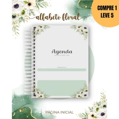 Arquivo Digital Verde Alfabeto Floral 2026 -6281