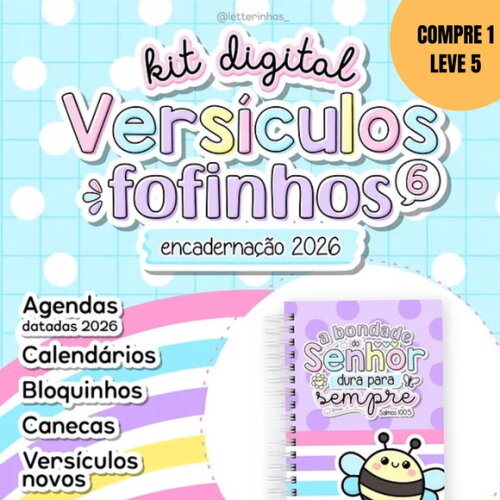 Arquivo Digital Versículos Fofinhos Encadernação 2026 -5964