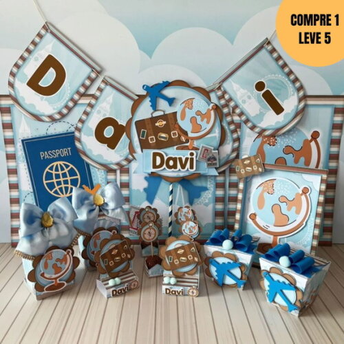 Arquivo Digital Volta ao Mundo Menino Kit Festa Pronta -4049