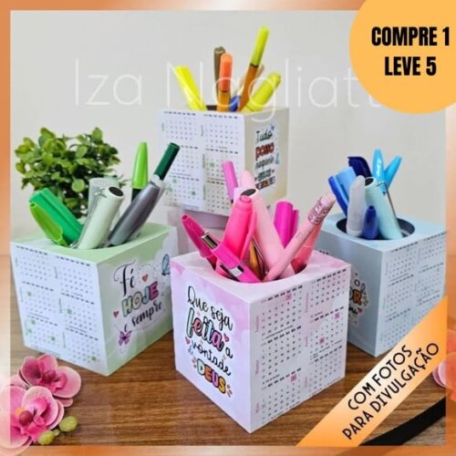 Arquivo de Corte Porta Canetas Calendário 2026 -4902