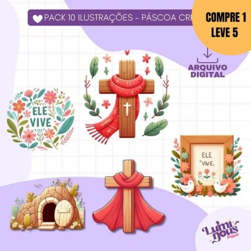 Arquivo Digital 10 Ilustrações Fofinhas de Páscoa -2497