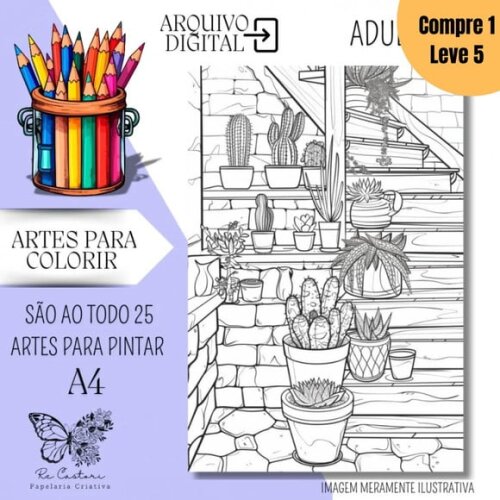 Arquivo Digital 25 Artes para Colorir -1371
