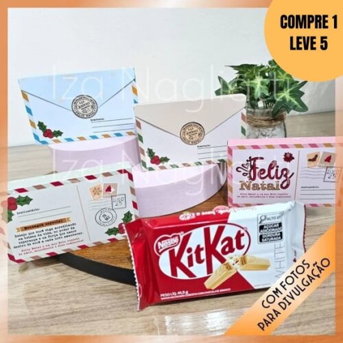 Arquivo Digital 4 Caixinhas para Kit Kat Natal -5675