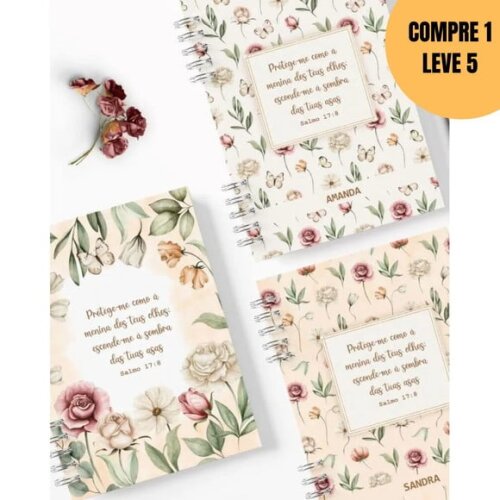 Arquivo Digital 7 Capas e Miolo Pautado Coleção Floral -5637