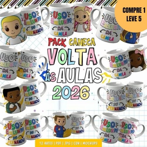 Arquivo Digital Abc Volta às Aulas Artes para Caneca -6119
