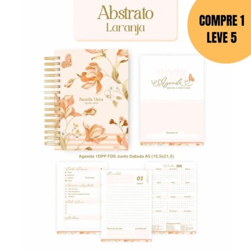 Arquivo Digital Abstr Laranja Agendas e Planners 2026 -5780