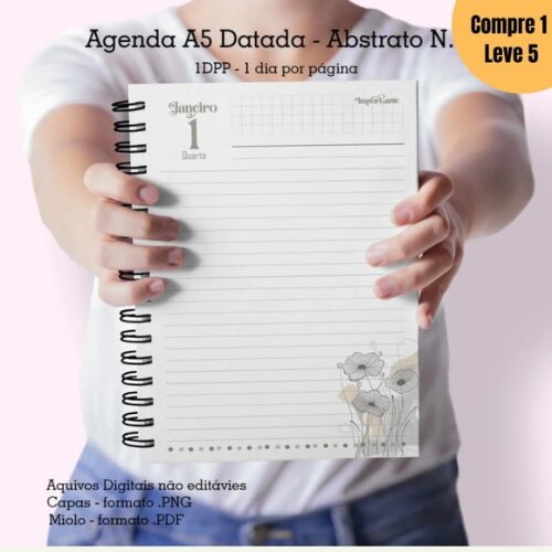 Arquivo Digital Agenda A5 Abstrato Permanente Datada -1005