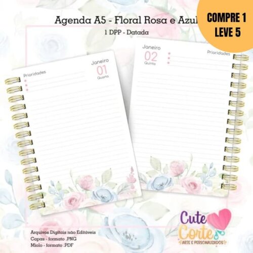 Arquivo Digital Agenda Datada 2025 Floral 1dpp -1863