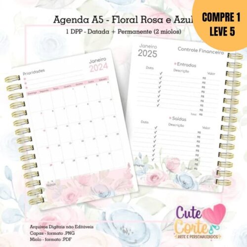 Arquivo Digital Agenda Datada 2025 Floral 1dpp -1863