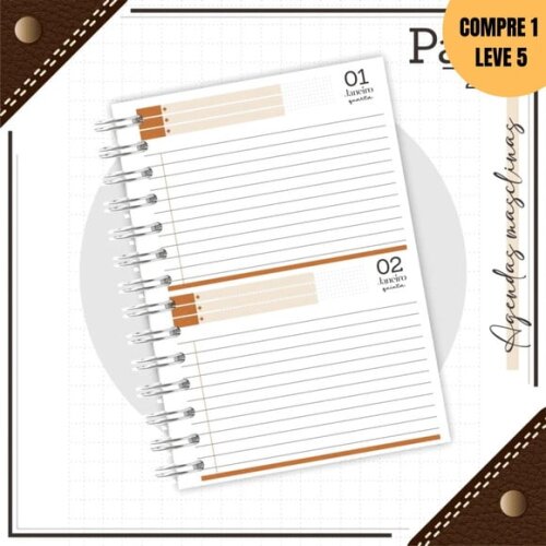Arquivo Digital Agenda Masculina Couro Laranja 2025 -216