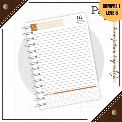 Arquivo Digital Agenda Masculina Couro Laranja 2025 -216
