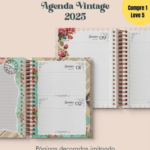 Arquivo Digital Agenda Vintage e sem Data 2025 -514