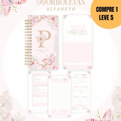 Arquivo Digital Alfabeto Borboletas Agendas -5006